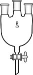 Flask, Round Bottom, Three-Neck, with Bottom Outlet